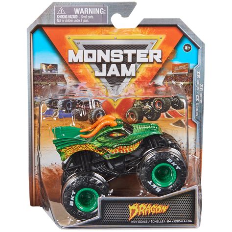 Monster Jam, Official Dragon Monster Truck, Die-Cast Vehicle, 1:64 ...