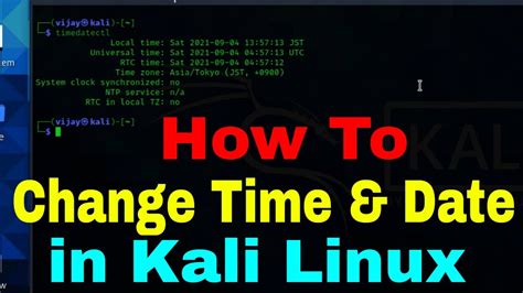 How To Change Time And Date In Kali Linux Updated Youtube