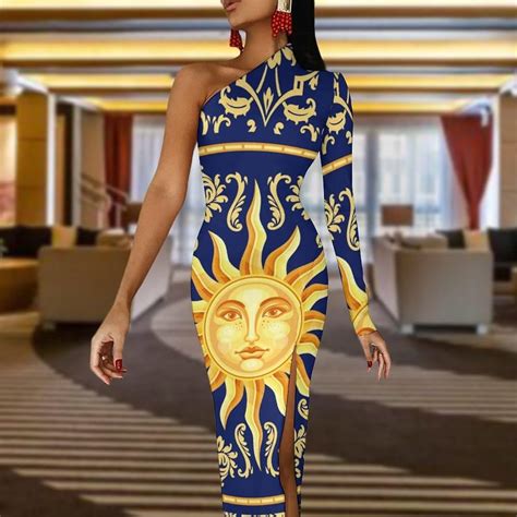 Blue Gold Party Dress