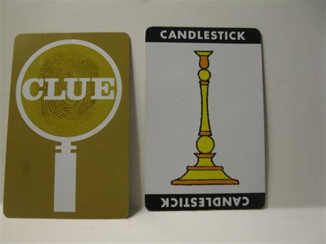 1950 Clue Board Game Piece Candlestick Weapon Card