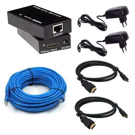 Cabo Hdmi Metros Extensor Hdmi Via Cabo De Rede Rj