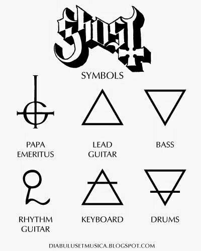 GHOST symbols | Ghost tattoo, Ghost metal band, Band ghost