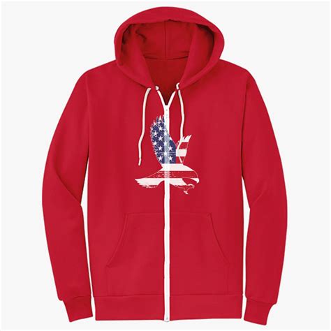 American Flag Patriotic Eagle Unisex Zip Up Hoodie Customon