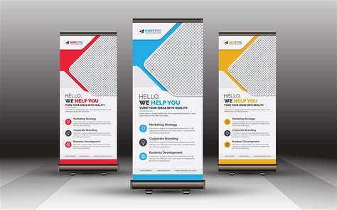 Corporate Roll Up Banner Standee Template Minimal Design Professional