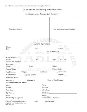 Ddsd Application Oklahoma Fill Online Printable Fillable Blank