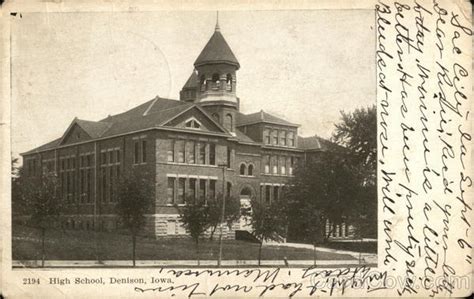 High School Denison, IA Postcard