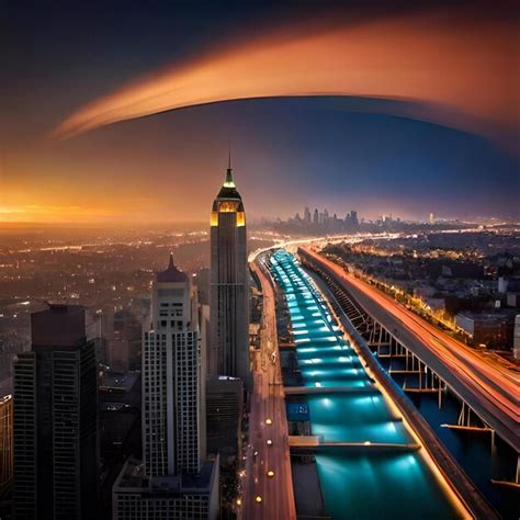 Premium AI Image | A mesmerizing cityscape at night with countless ...