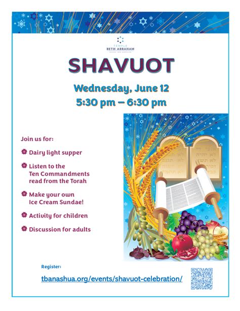 Shavuot Celebration Event Temple Beth Abraham