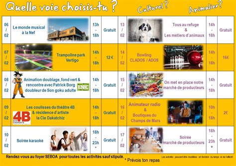 Programme Accueil Jeunes Vacances De F Vrier