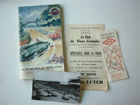 PROGRAMME OFFICIEL LES 24 Heures Du Mans 1954 Geo Ham Inserts Sonauto