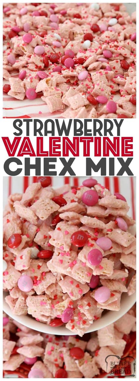 Strawberry Valentine Chex Mix Butter With A Side Of Bread