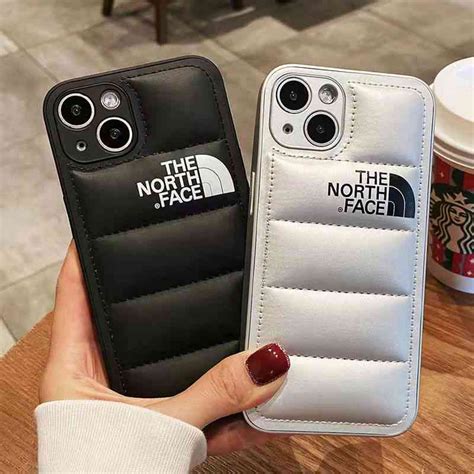 Capa De Silicone Preta Estampa De Rosto The North Face Para Iphone