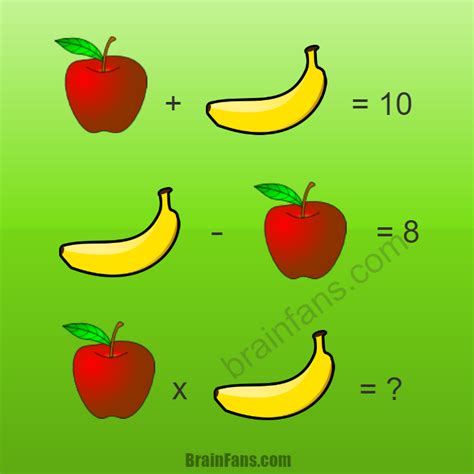 Apple And Banana Number And Math Puzzle Brainfans