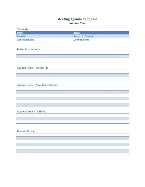 46 Effective Meeting Agenda Templates ᐅ TemplateLab