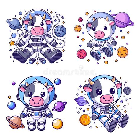 Cute Outer Space Set Stock Illustrations Cute Outer Space Set