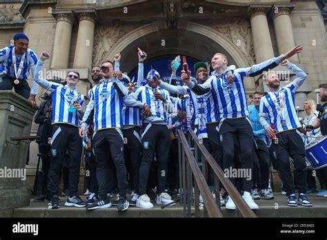 Sheffield Wednesday Players Celebrate Promotion In The City At