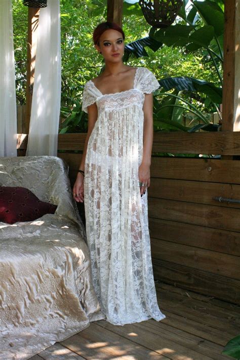 Sheer Lace Bridal Nightgown Wedding Lingerie By Sarafinadreams