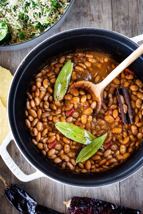 Mexican Pinto Beans Feasting At Home