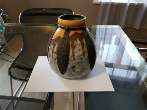 ANCIEN VASE EN CERAMIQUE ART DECO signè Louis Dage val EUR 100 00