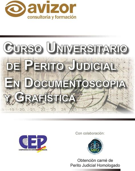 Curso Universitario de Perito Judicial y Grafística Obtención carné