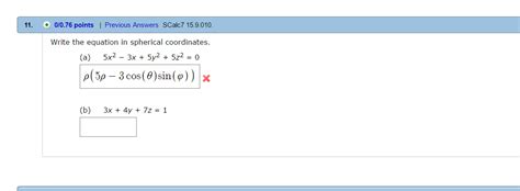 Solved Write The Equation In Spherical Coordinates 5x2