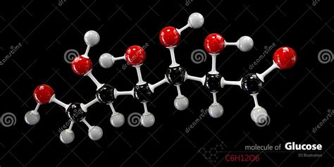 Modelo Da Molécula Da Glicose De Bola E De Vara Glucopyranose