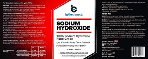 Sodium Hydroxide Pure Food Grade Caustic Soda Lye Pound Jar