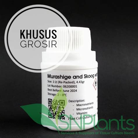 Jual L Media Kultur Jaringan Ms Murashige Skoog Vitamins Kab