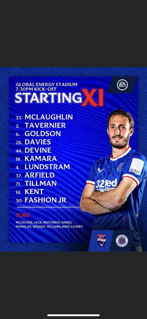 Starting 11 v Ross county : r/rangersfc