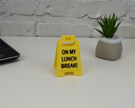 On My Lunch Break Mini Sign Quirky Desktop Sign With Your Etsy
