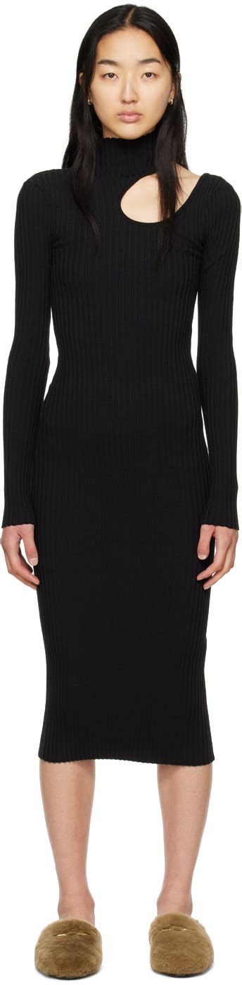 Anine Bing Black Victoria Midi Dress Ssense