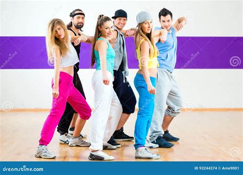 Dancer At Zumba Fitness Training In Dance Studio Stock Photo Image Of