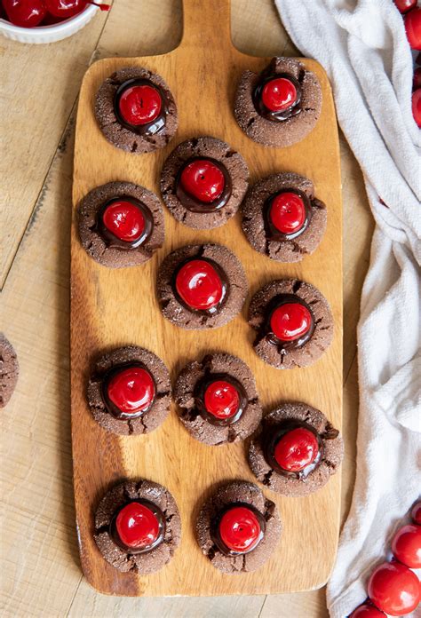 Chocolate Cherry Thumbprint Cookies Best Christmas Desserts