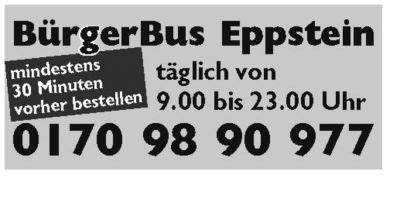 Bürgerbus fährt nicht mehr kostendeckend Eppsteiner Zeitung