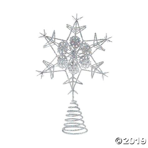 Silver Snowflake Tree Topper (1 Piece(s)) | GlowUniverse.com