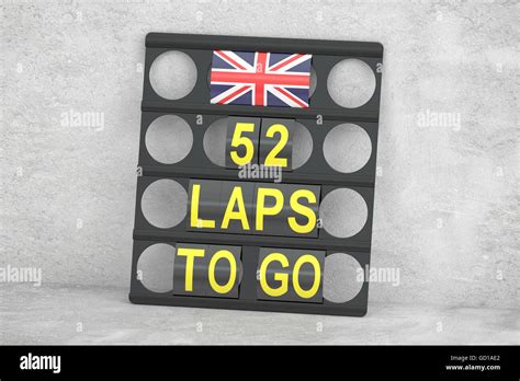 Silverstone racing, pit board with flag of UK, 3D rendering Stock Photo - Alamy