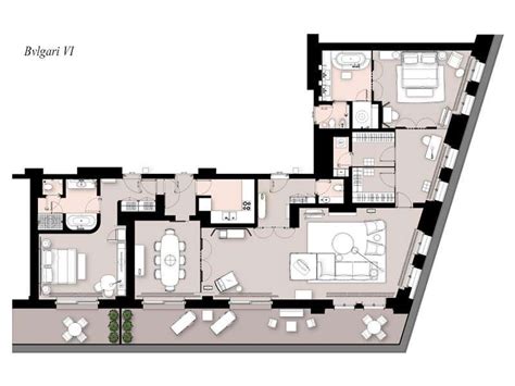 Hotel Floor Plan Hotel Plan Two Bedroom Suites One Bedroom Bvlgari Hotel Black Marble