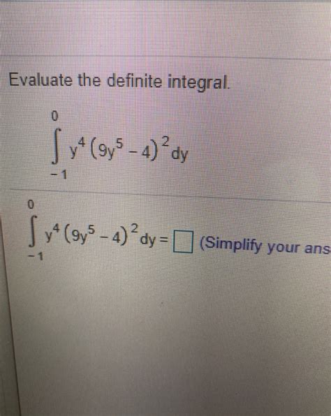 Solved Evaluate The Definite Integral Syf Dy Chegg