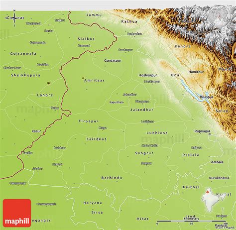 Physical 3D Map of Punjab