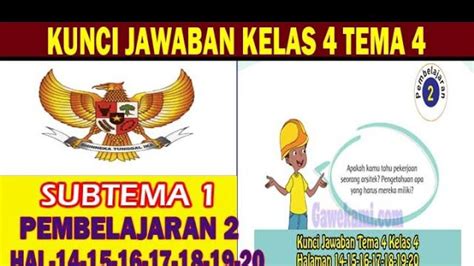 Soal Kunci Jawaban Buku Tematik Tema Kelas Sd Halaman Dan