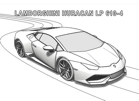 Tô màu lamborghini huracan lp - Trang Tô Màu Cho Bé