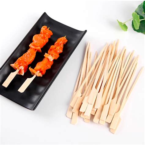 Pcs Bamboo Skewers Bbq Stick With Handle Ph Based Wooden Bamboo