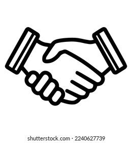 Handshake Icon White Background Stock Vector (Royalty Free) 2240627739 ...