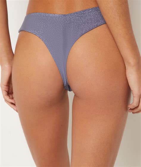 Bikini brésilien high leg bas de maillot irisé SAMBAIA GRIS CLAIR ETAM