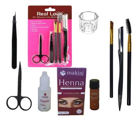 Kit Henna Sobrancelhas Efeito Natural Dappen Tesoura Navalha Mercadolivre