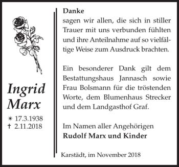 Traueranzeigen Von Ingrid Marx Trauer Nordkurier