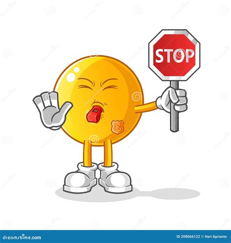 Emoticon With Stop Sign Vector Illustration 53889490