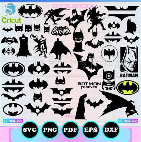 Batman Svg Bundle Superhero Batman Svg Png Silhouette Cricut