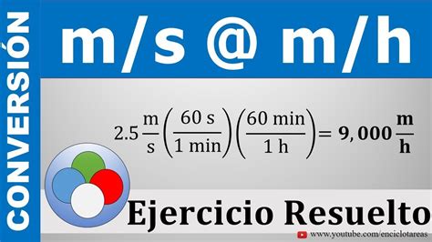 Conversión de metros por segundos a metros por horas m s a m h YouTube