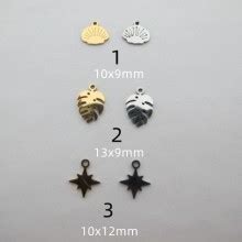 10 Pcs Pendentif Acier Inoxydable Perles Bleues